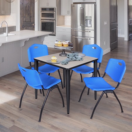 Regency Kahlo Square Table & Chair Sets, 30 W, 30 L, 29 H, Wood, Metal, Plastic Top, Maple TPL3030PLBK47BE